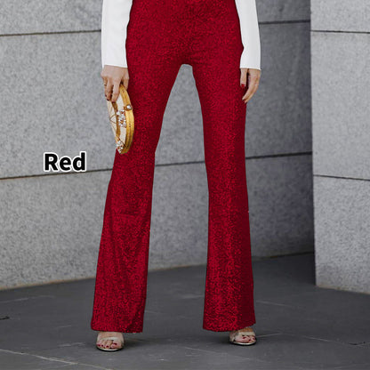 🖤Early Black Friday Sale:61% OFF🖤Diva Sequin High Rise Elastic Waist Flare Pants