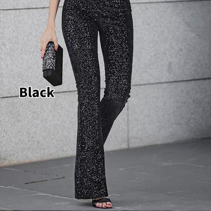 🖤Early Black Friday Sale:61% OFF🖤Diva Sequin High Rise Elastic Waist Flare Pants