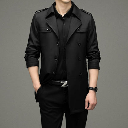 🎉Winter Hot Sale🎉Men's Double Breasted Windbreaker Jacket