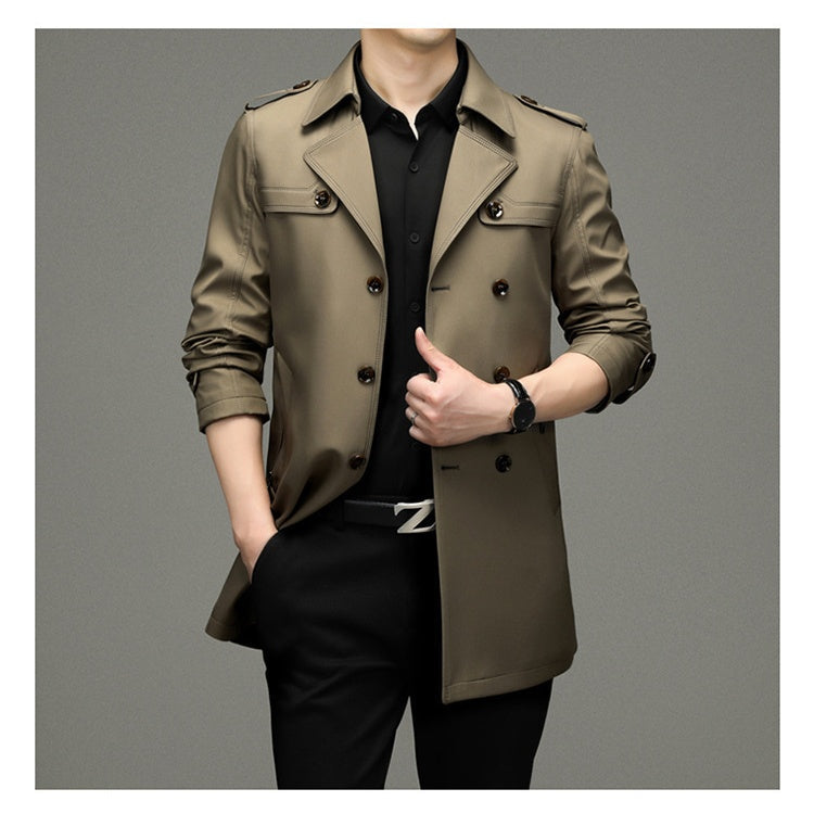 🎉Winter Hot Sale🎉Men's Double Breasted Windbreaker Jacket