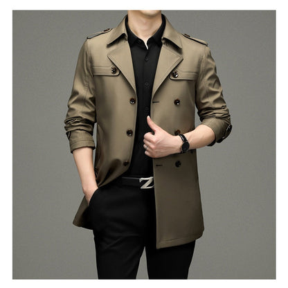 🎉Winter Hot Sale🎉Men's Double Breasted Windbreaker Jacket