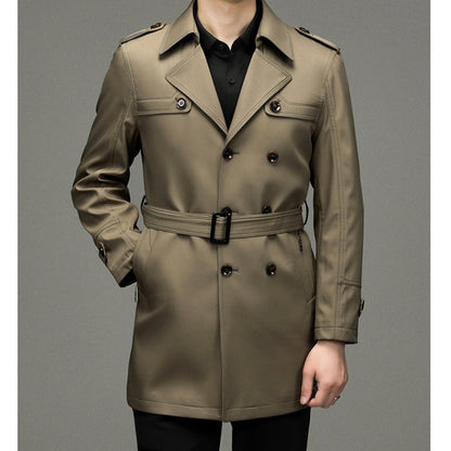 🎉Winter Hot Sale🎉Men's Double Breasted Windbreaker Jacket