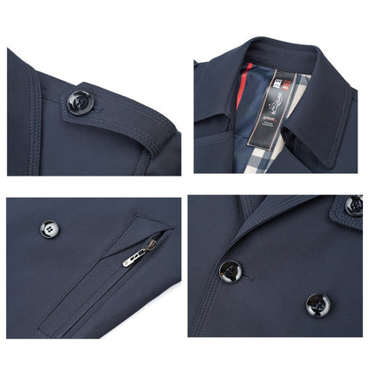 🎉Winter Hot Sale🎉Men's Double Breasted Windbreaker Jacket