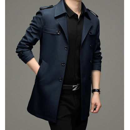 🎉Winter Hot Sale🎉Men's Double Breasted Windbreaker Jacket