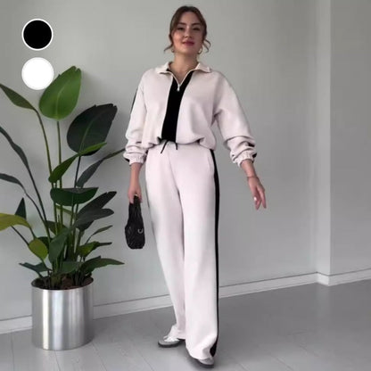 🎉Black Friday Series - Early Bird Price💖Women’s Zipper Lapel Tops ＆ Pants 2-Piece Set