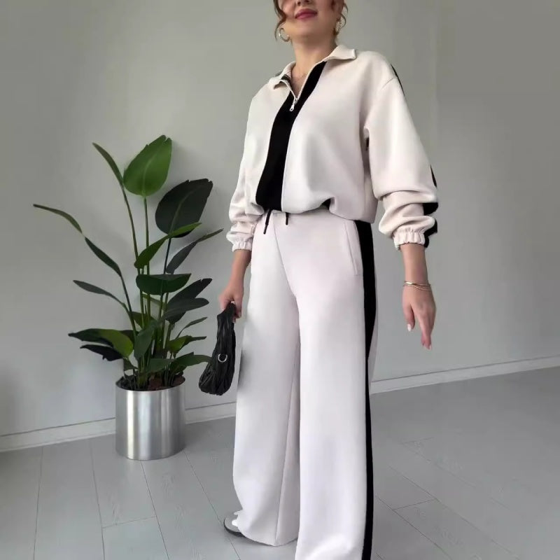 🎉Black Friday Series - Early Bird Price💖Women’s Zipper Lapel Tops ＆ Pants 2-Piece Set