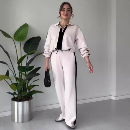 🎉Black Friday Series - Early Bird Price💖Women’s Zipper Lapel Tops ＆ Pants 2-Piece Set