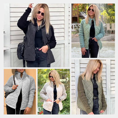 ✨2026 Collection at 50% OFF🎁Women's Knit Patchwork Puffy Jacket⚡Free shipping