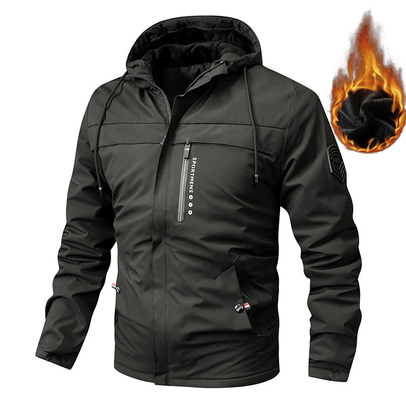 🎅Christmas Pre-sale🎁 Men's Casual Jacket Thicken Hooded Windbreaker