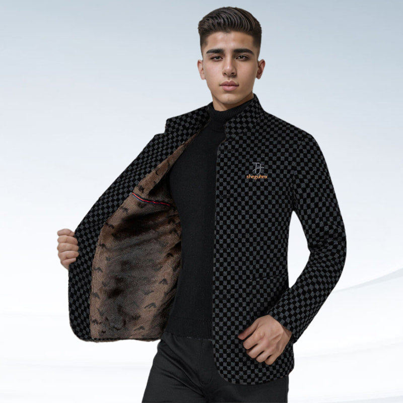 🎉Black Friday Series - Early Bird Price💖Men’s Trendy Checkered Warm Jacket with Pockets