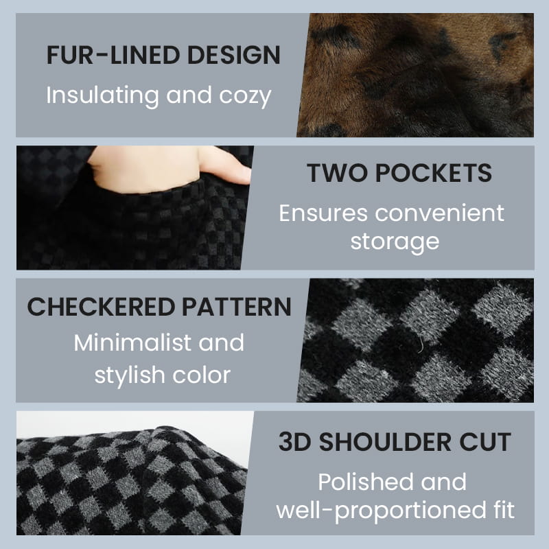 🎉Black Friday Series - Early Bird Price💖Men’s Trendy Checkered Warm Jacket with Pockets