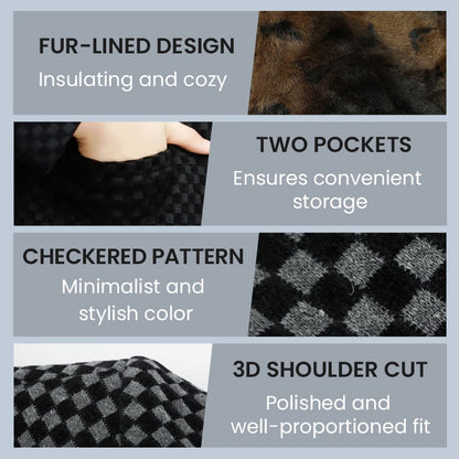 🎉Black Friday Series - Early Bird Price💖Men’s Trendy Checkered Warm Jacket with Pockets