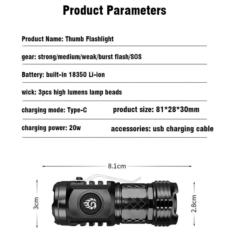 🔥HOT SALE🔥Three-Eyed Monster Mini Flash Super Power Flashlight
