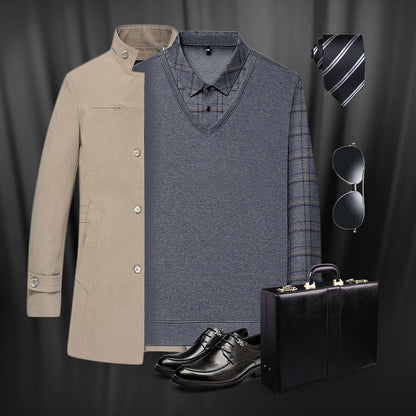 🎉Black Friday - Early Bird Price🎁Men's Faux Two-Piece Long Sleeve Top