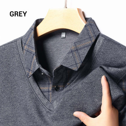 🎉Black Friday - Early Bird Price🎁Men's Faux Two-Piece Long Sleeve Top