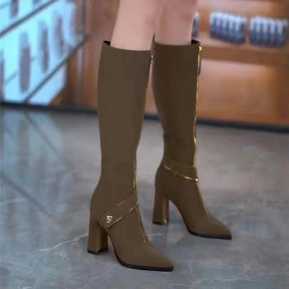 🖤Black Friday Sale:52% OFF🔥Pointed Toe Chunky Heel Knee High Boots