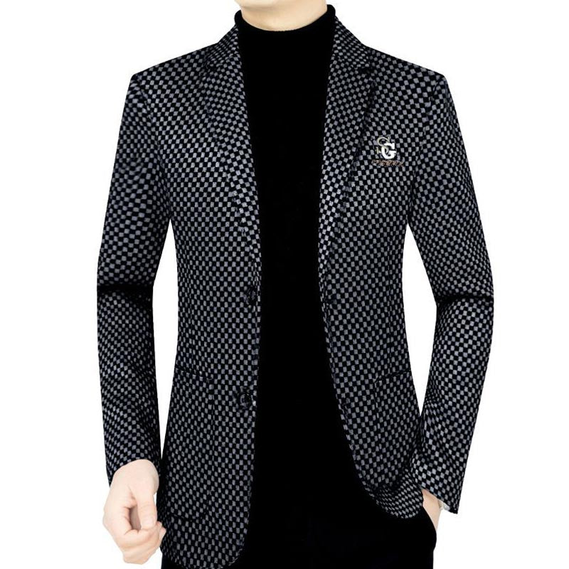 ☃️Warm Winter Series-𝑵𝒐.9 💖Men's Slim-fit Casual Suit Jacket【Comfortable and warm】