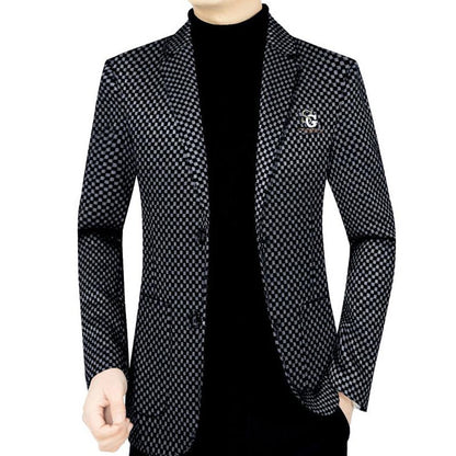 ☃️Warm Winter Series-𝑵𝒐.9 💖Men's Slim-fit Casual Suit Jacket【Comfortable and warm】