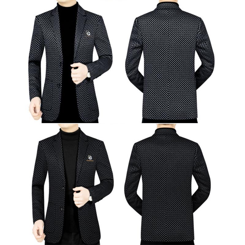 ☃️Warm Winter Series-𝑵𝒐.9 💖Men's Slim-fit Casual Suit Jacket【Comfortable and warm】