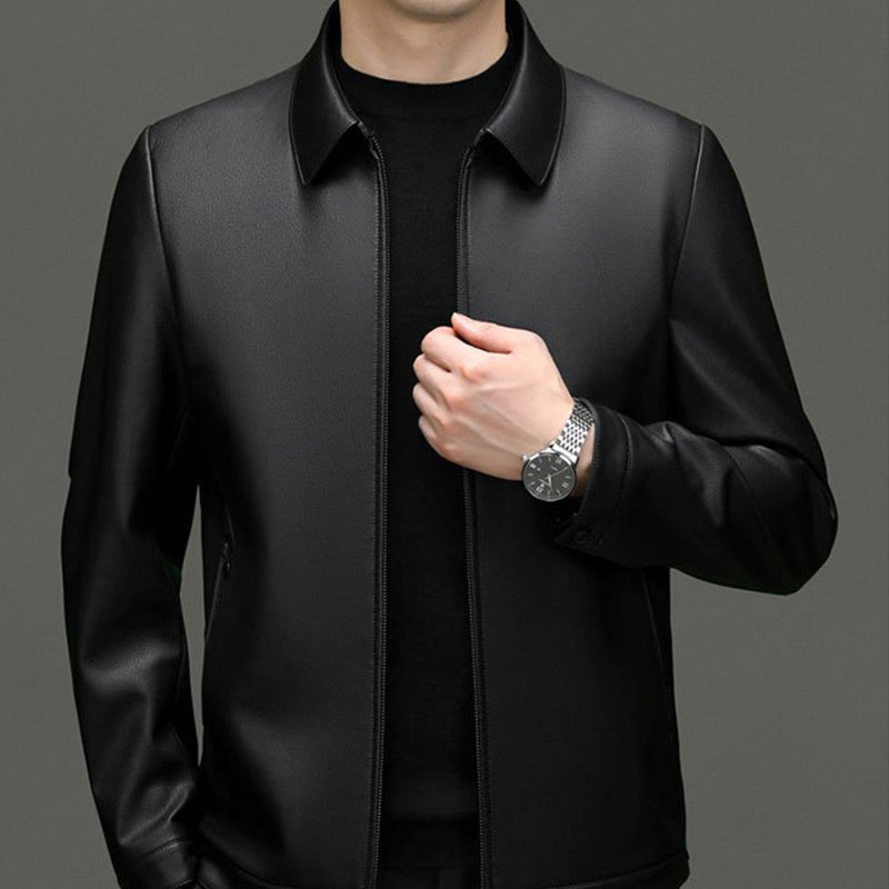 🎅Christmas Pre-sale(FREE SHIPPING)🎁Men's Classic PU Leather Jacket with Zipper Front