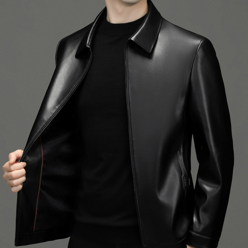 🎅Christmas Pre-sale(FREE SHIPPING)🎁Men's Classic PU Leather Jacket with Zipper Front