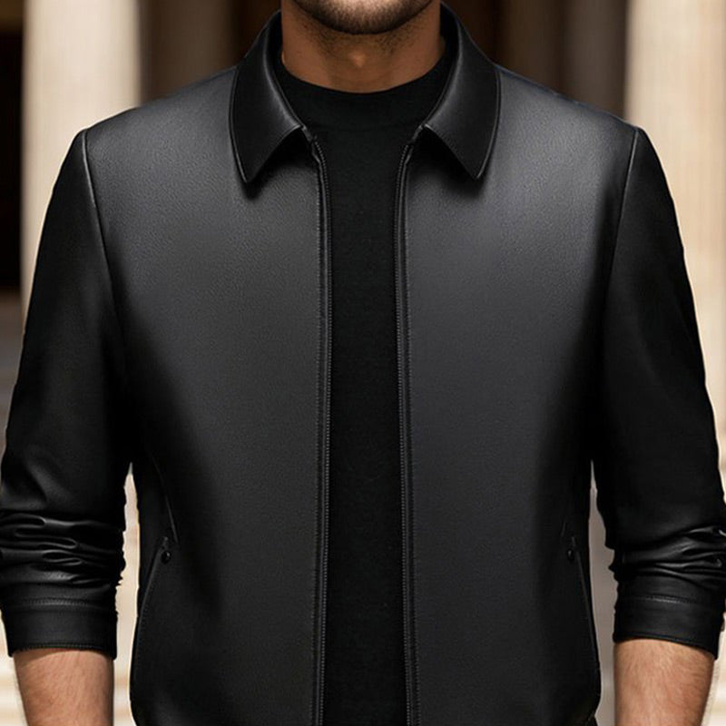 🎅Christmas Pre-sale(FREE SHIPPING)🎁Men's Classic PU Leather Jacket with Zipper Front