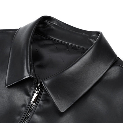 🎅Christmas Pre-sale(FREE SHIPPING)🎁Men's Classic PU Leather Jacket with Zipper Front
