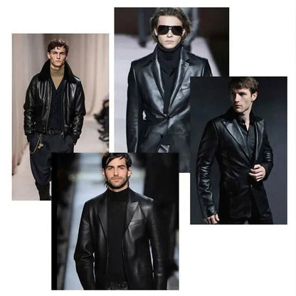 🎅Christmas Pre-sale(FREE SHIPPING)🎁Men's Classic PU Leather Jacket with Zipper Front