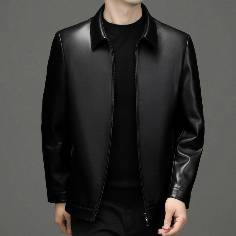 🎅Christmas Pre-sale(FREE SHIPPING)🎁Men's Classic PU Leather Jacket with Zipper Front