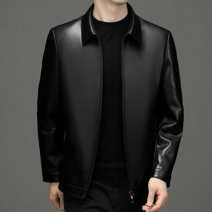 🎅Christmas Pre-sale(FREE SHIPPING)🎁Men's Classic PU Leather Jacket with Zipper Front