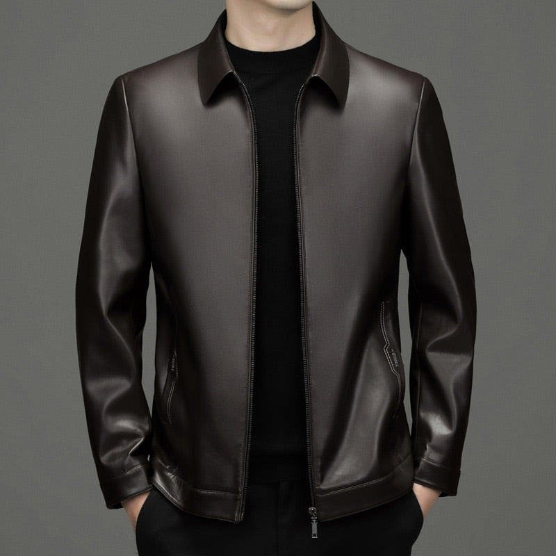 🎅Christmas Pre-sale(FREE SHIPPING)🎁Men's Classic PU Leather Jacket with Zipper Front