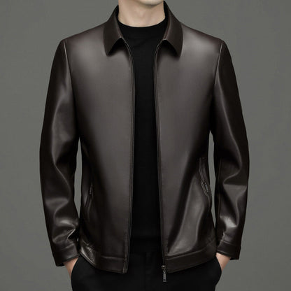 🎅Christmas Pre-sale(FREE SHIPPING)🎁Men's Classic PU Leather Jacket with Zipper Front