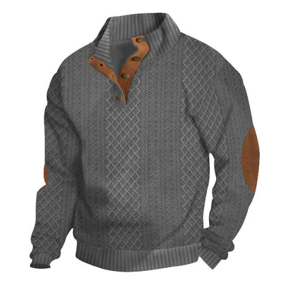 🎅Christmas Pre-sale(FREE SHIPPING)🎁Men's Casual Long Sleeve Pullover with Elbow Patches