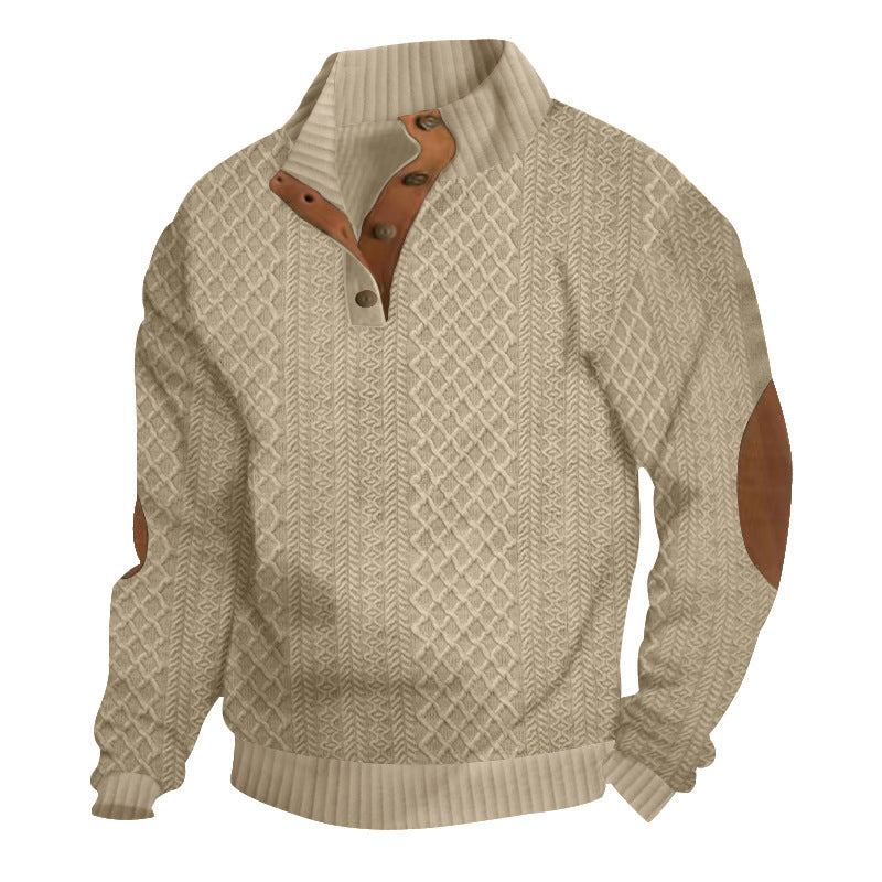 🎅Christmas Pre-sale(FREE SHIPPING)🎁Men's Casual Long Sleeve Pullover with Elbow Patches