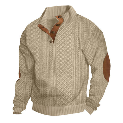 🎅Christmas Pre-sale(FREE SHIPPING)🎁Men's Casual Long Sleeve Pullover with Elbow Patches