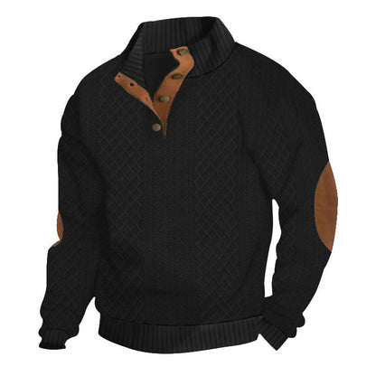 🎅Christmas Pre-sale(FREE SHIPPING)🎁Men's Casual Long Sleeve Pullover with Elbow Patches