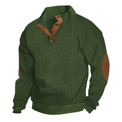 🎅Christmas Pre-sale(FREE SHIPPING)🎁Men's Casual Long Sleeve Pullover with Elbow Patches
