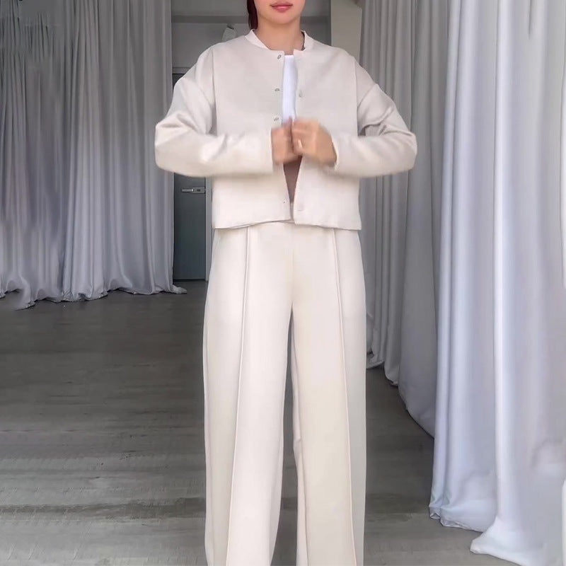 💥Hot Sale 50% OFF💥Women’s Solid Color Jacket and Loose Pants 2-Piece Set