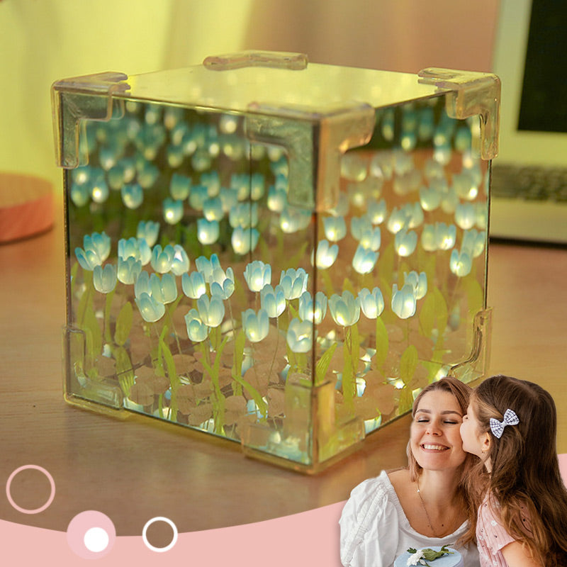 🎅Christmas Specials🎁Magic Cube DIY Tulip Mirror Light(Block Shape)