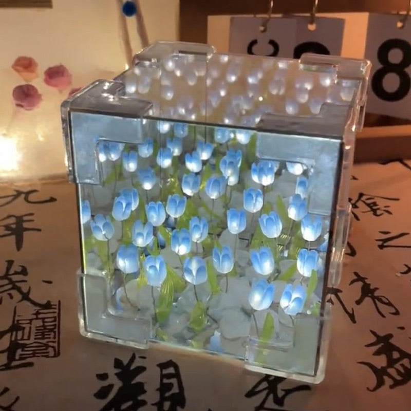 🎅Christmas Specials🎁Magic Cube DIY Tulip Mirror Light(Block Shape)