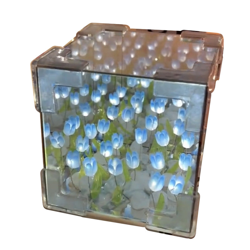 🎅Christmas Specials🎁Magic Cube DIY Tulip Mirror Light(Block Shape)