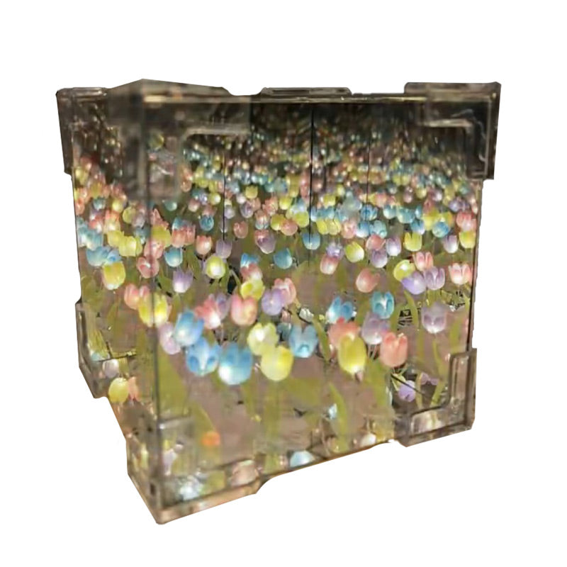 🎅Christmas Specials🎁Magic Cube DIY Tulip Mirror Light(Block Shape)