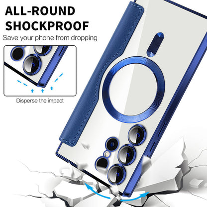 Lens Protection Magnetic Flip Phone Case For Samsung S22/S23/S24/S25