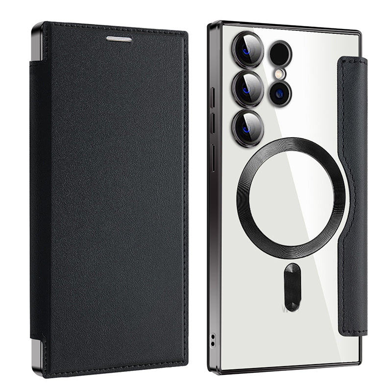 Lens Protection Magnetic Flip Phone Case For Samsung S22/S23/S24/S25
