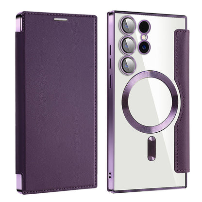 Lens Protection Magnetic Flip Phone Case For Samsung S22/S23/S24/S25
