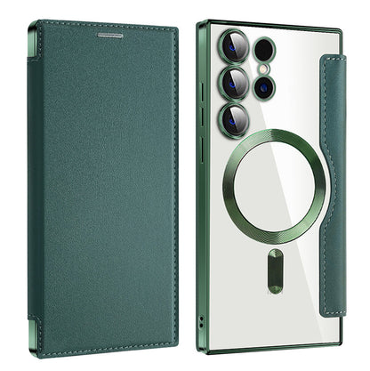 Lens Protection Magnetic Flip Phone Case For Samsung S22/S23/S24/S25