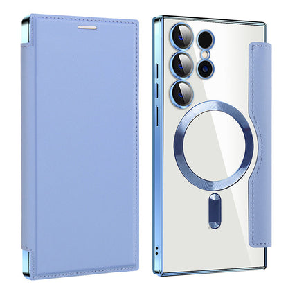 Lens Protection Magnetic Flip Phone Case For Samsung S22/S23/S24/S25