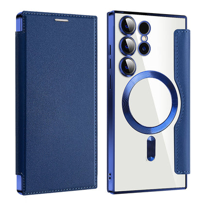 Lens Protection Magnetic Flip Phone Case For Samsung S22/S23/S24/S25