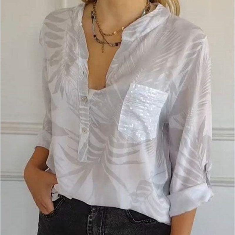 🔥2025 HOT SALE - 50% OFF🔥Women's Fashion V-Neck Printed Top