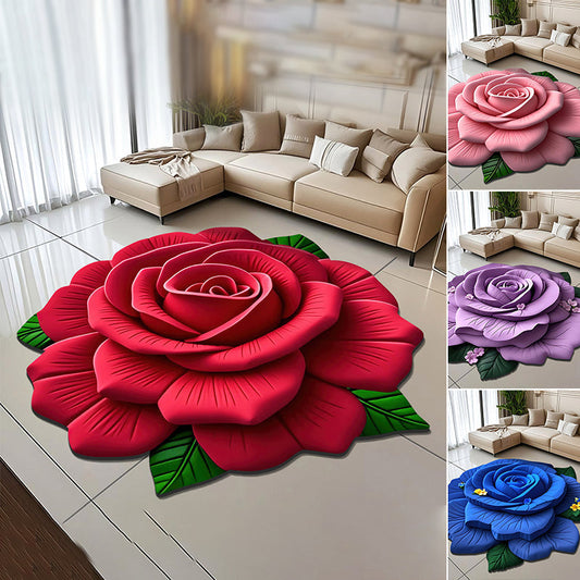 Floral Plush & Diatomaceous Earth Floor Mat
